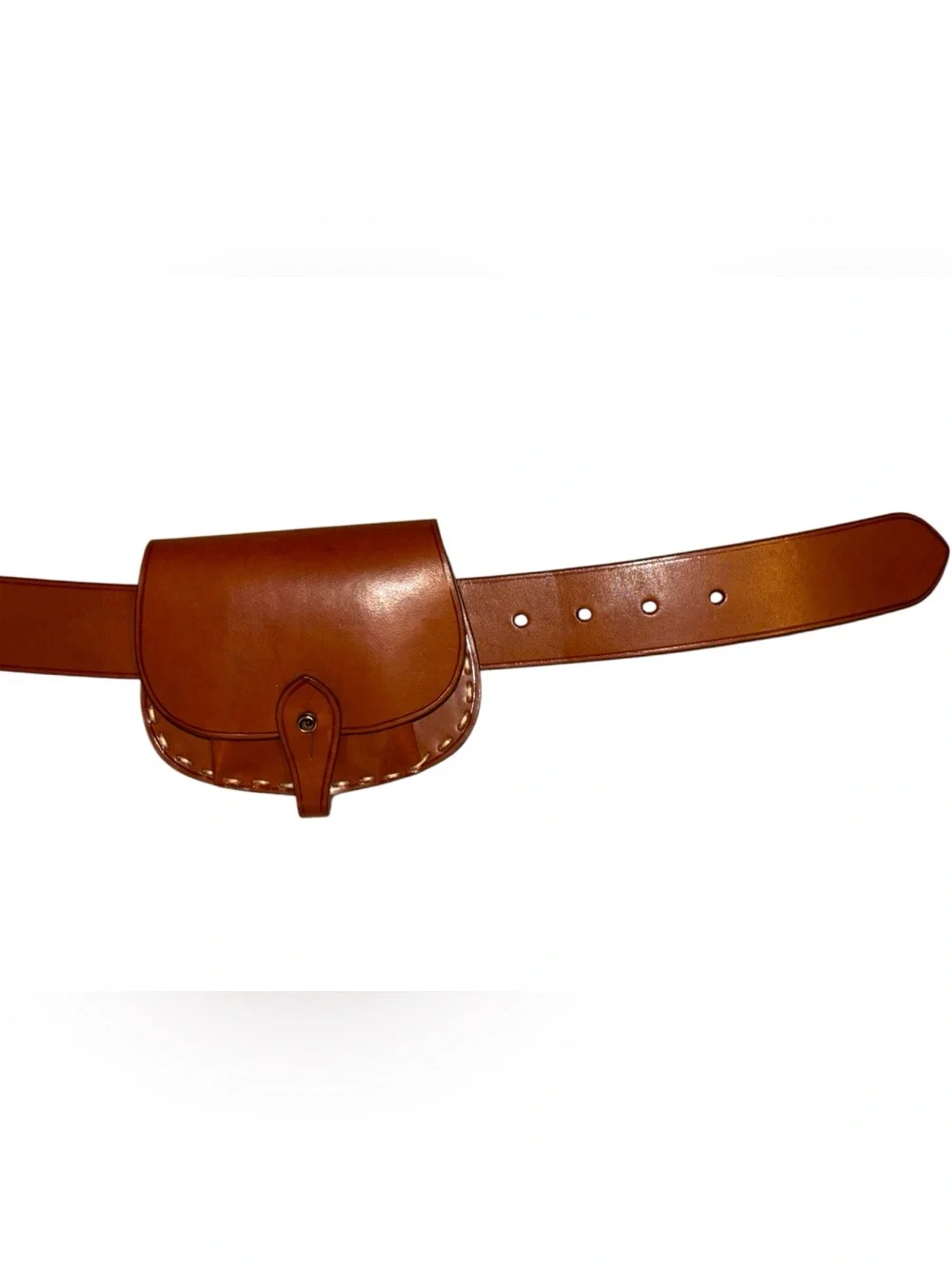 Ralph Lauren Rare Saddle Tan Italian Leather Belt & Removable Pouch M